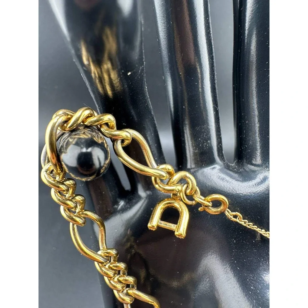Vintage Monet Gold Tone Mixed Link Chain Bracelet Costume Jewelry - 056(60)